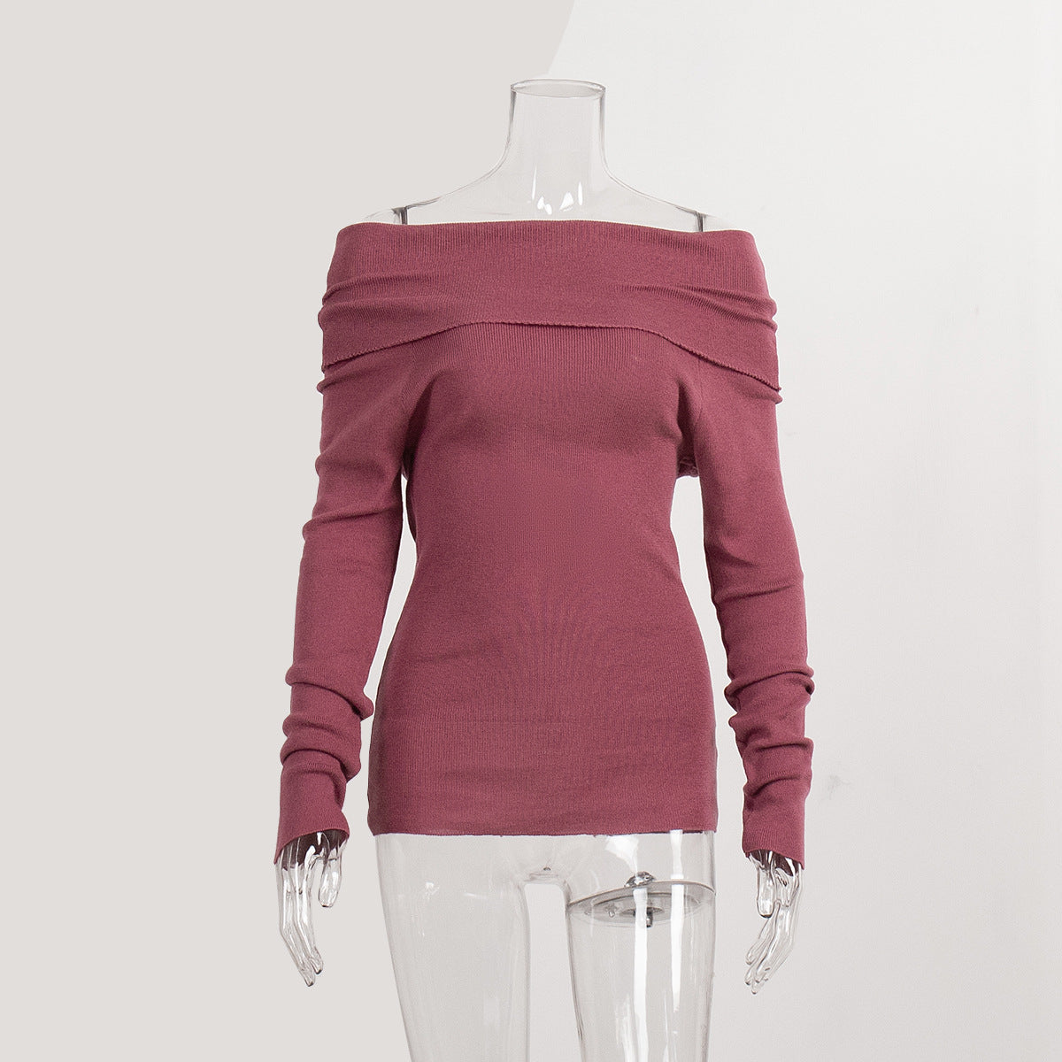 Off Shoulder Sexy Solid Color Knit Top