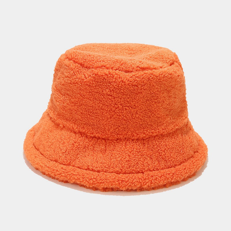 Winter Simple Solid Color Warm Bucket Hat