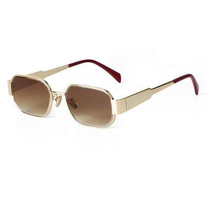 Retro Geometric Metal Frame Sunglasses