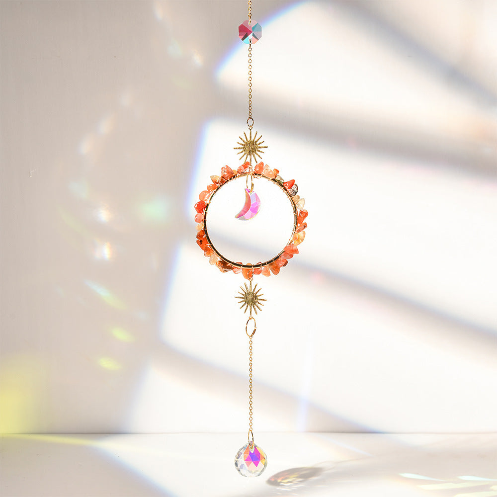 Colorful Stone Cross Crystal Home Hangings