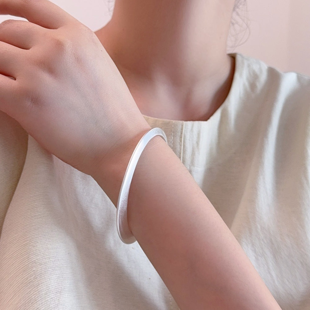 Minimalist Matte Irregular Round Bangle Bracelet