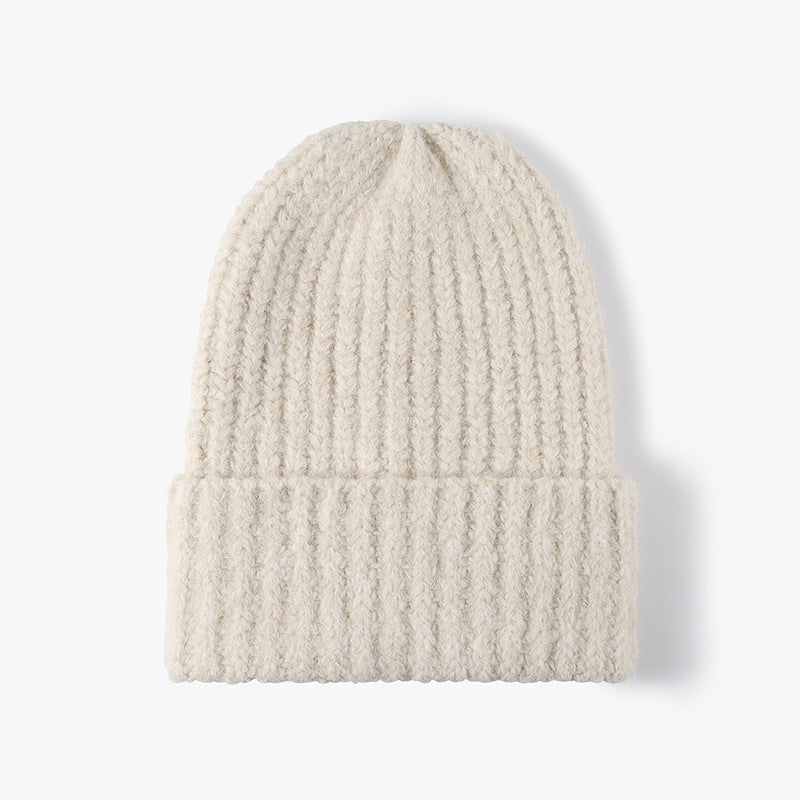 Simple Solid Color Knit Hat Lengthen Beanie