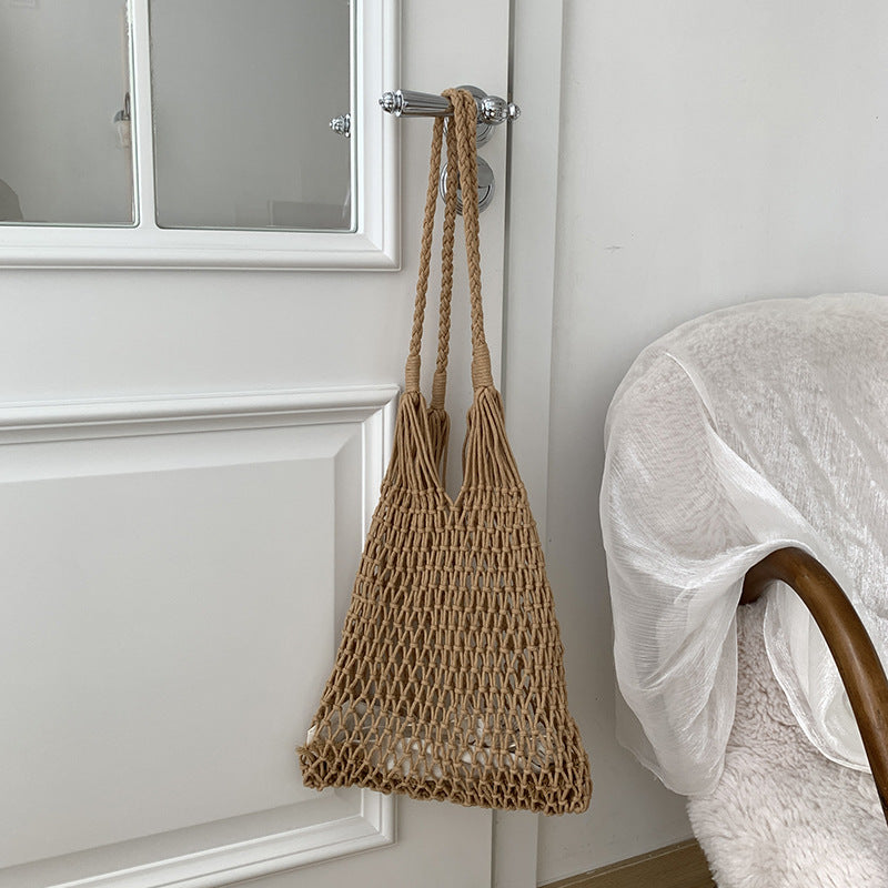 Hollow Large Capacity Braided Shoulder Bag