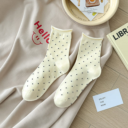 Polka Dot Simple Rolled Socks
