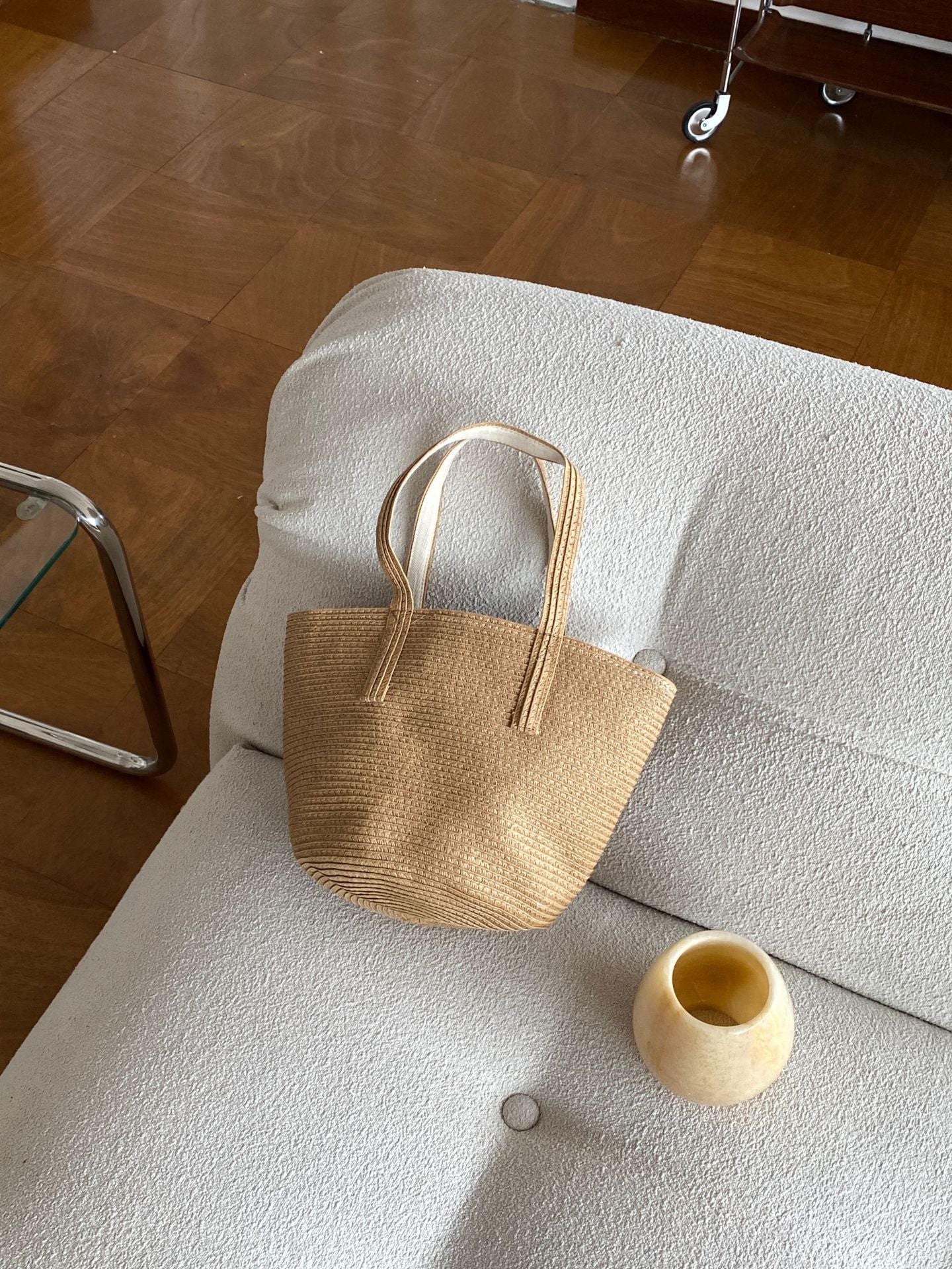 Cute Large Bucket Woven Bag