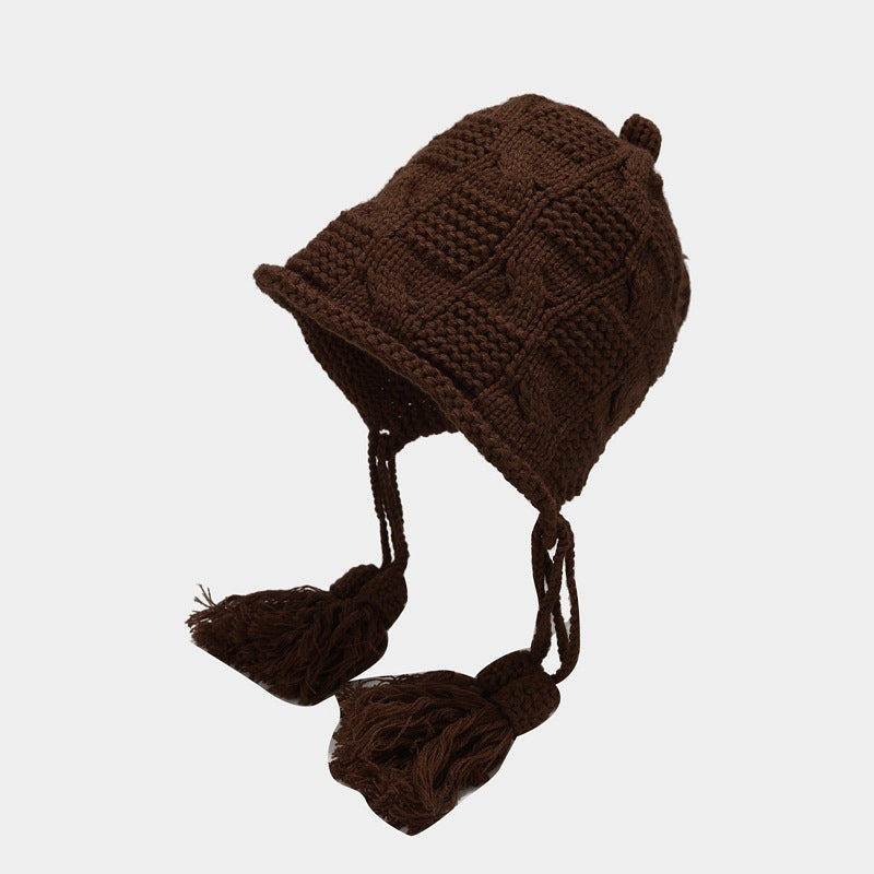 Cute Weave Tassel Cute Knit Cap