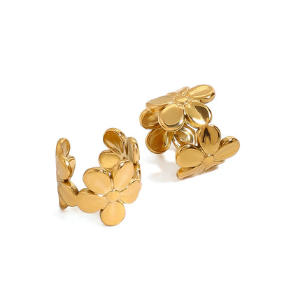 Flower Shaped Sweet Clip Earrings
