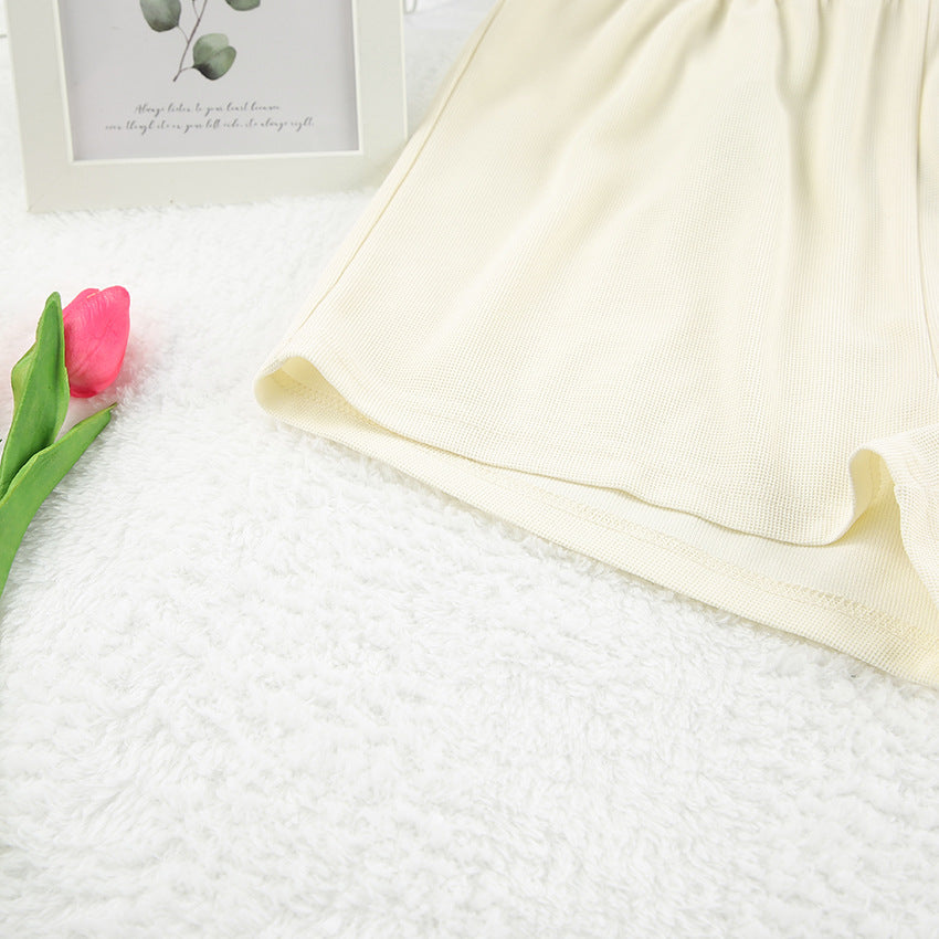 3PCS Waffle Solid Color Homewear Sets