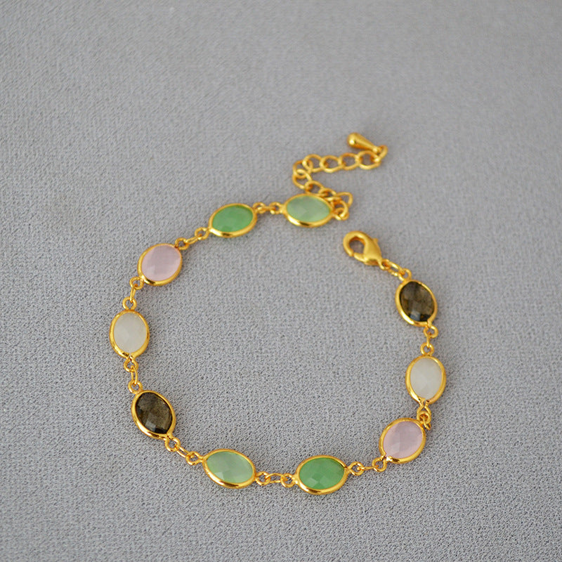 Elegant Gold Plated Crystal Chain Bracelet
