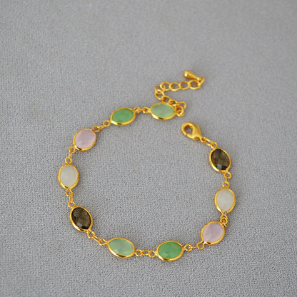 Elegant Gold Plated Crystal Chain Bracelet