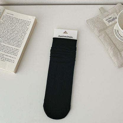 Solid Color Cotton Hollow Crew Maternity Socks