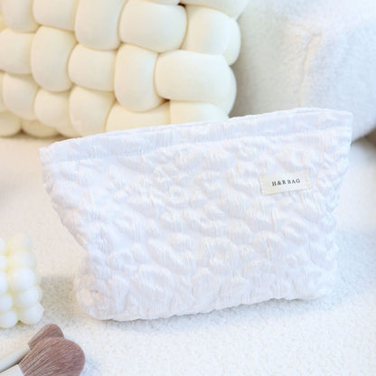 Floral Jacquard Simple Cloudy Cosmetic Bag