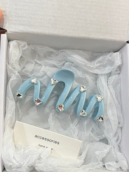 Love Rhinestone Candy Color Hair Claws