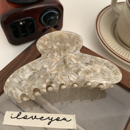 Floral Caramel Polka Dot Claw Clip