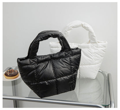 Solid Color Simple Puffer Handbag