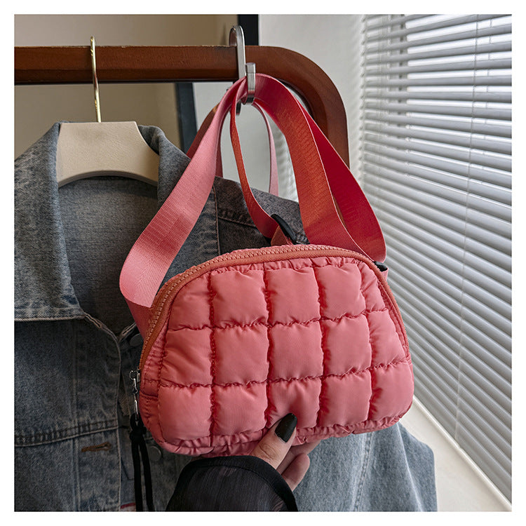 Candy Color Plaid Waist Bag Casual Chest Bag