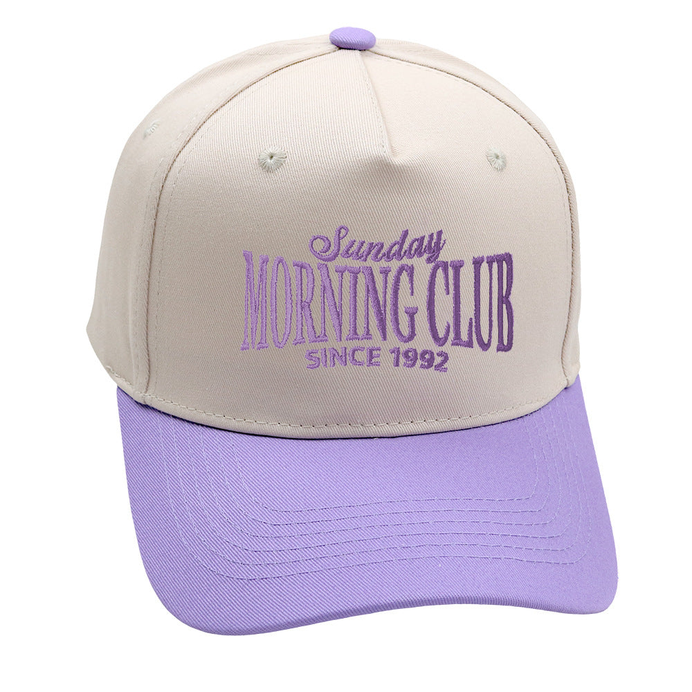 Casual Color Block Letter Embroidered Baseball Cap