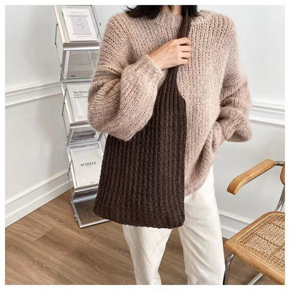 Simple Vintage Shoulder Bag Knit Tote Bag