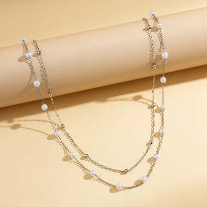 Sexy Pearl Double Layers Waist Chain