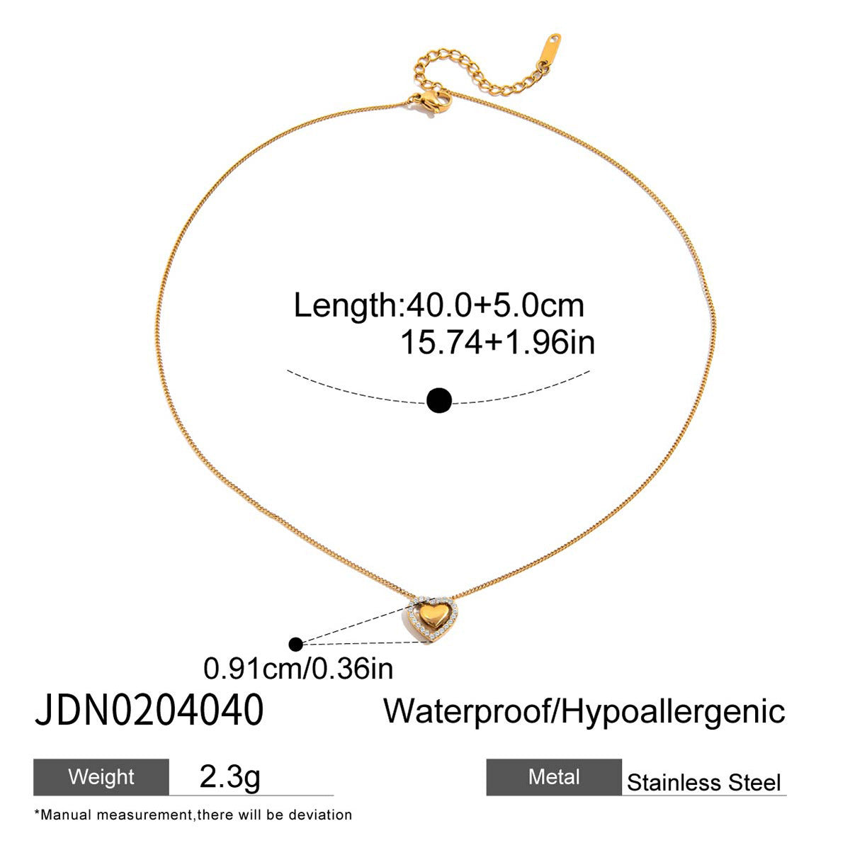 Trendy Hollow Heart Stainless Steel Necklace