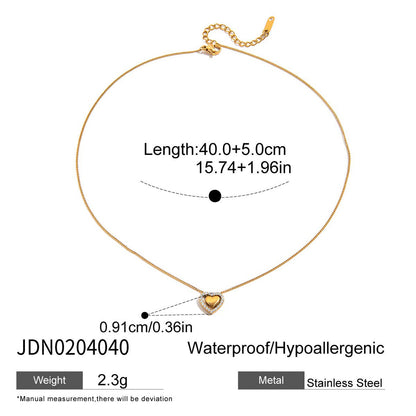 Trendy Hollow Heart Stainless Steel Necklace