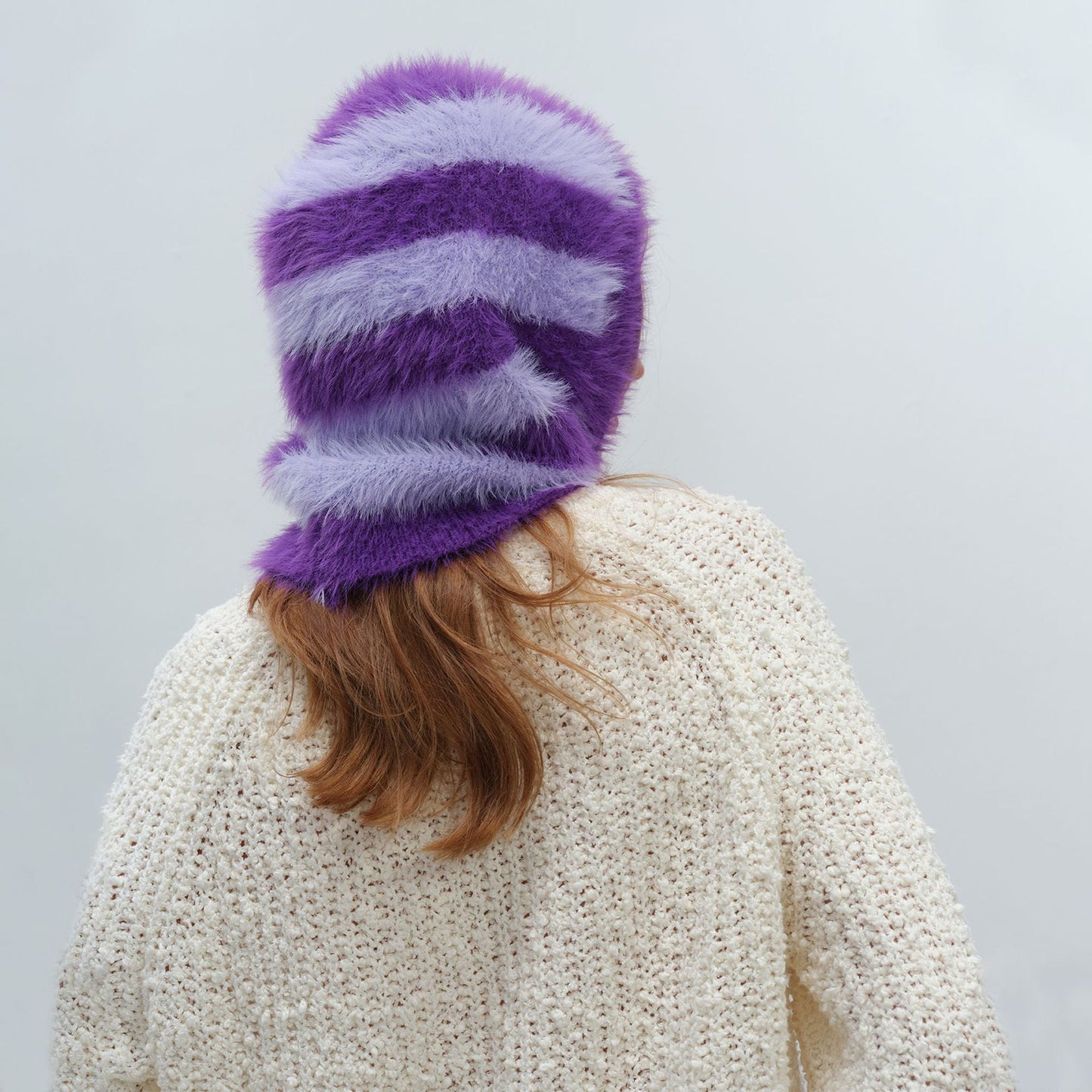 Striped Color Block Pullover Hat Scarve