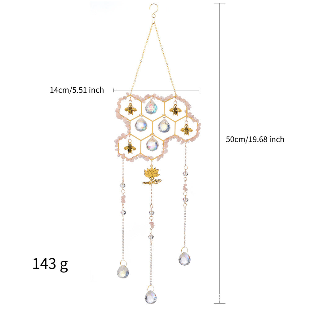 Stone Cross Bee Crystal Home Hangings