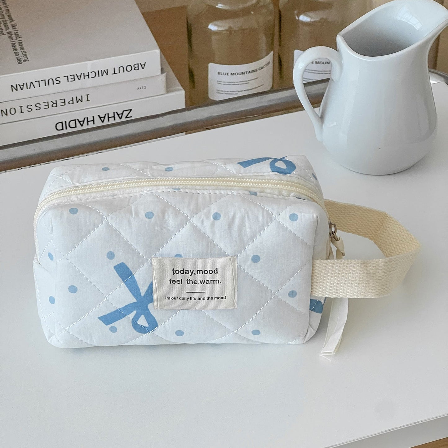 Bow Polka Dot Portable Make Up Bag