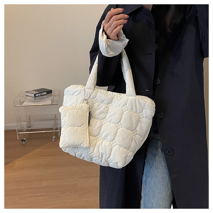 Simple Solid Color Large Capacity Tote Bag