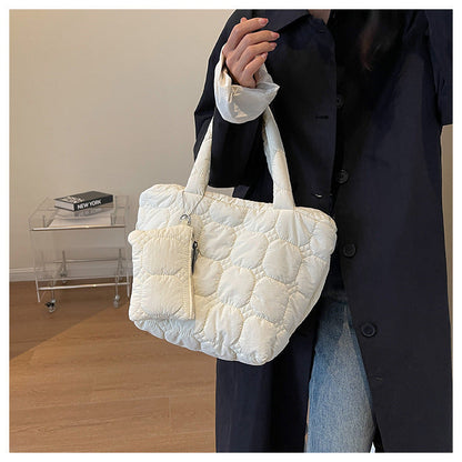 Simple Solid Color Large Capacity Tote Bag