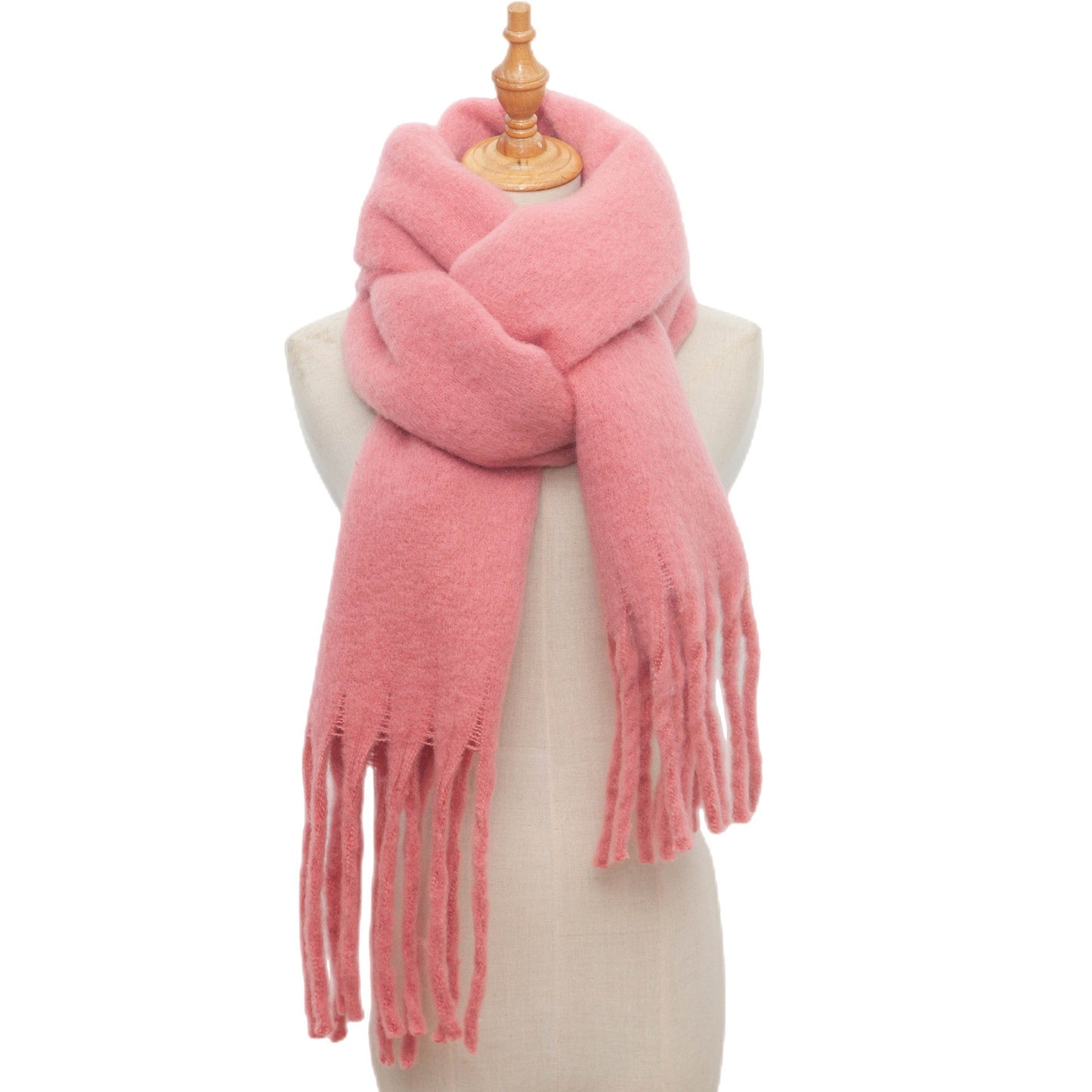 Solid Color Simple Tassel Scarves
