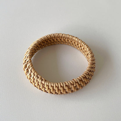 Vintage Straw Braided Round Bracelets