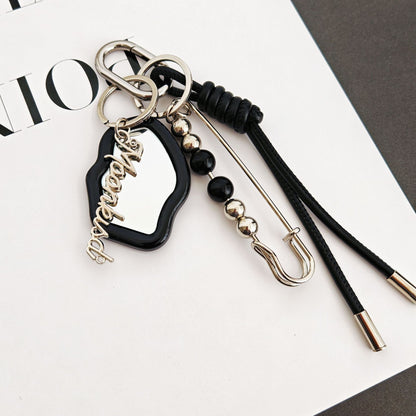 Trendy Mirror Braided Keychain Bag Charm
