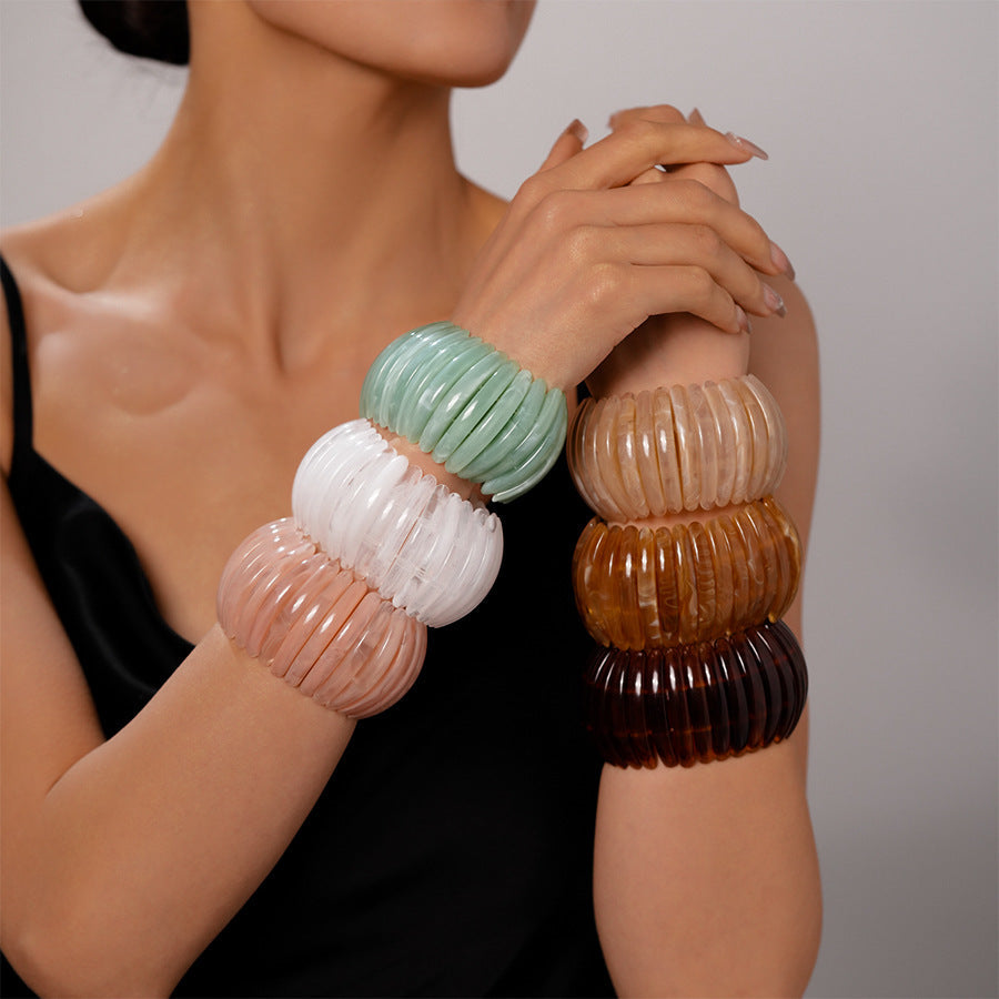 Vintage Acrylic Swoosh Geometric Bracelet