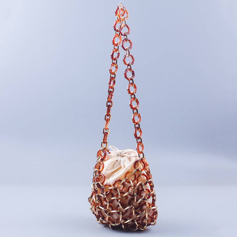 Hollow Out Handmade Beads Shoulder Bag
