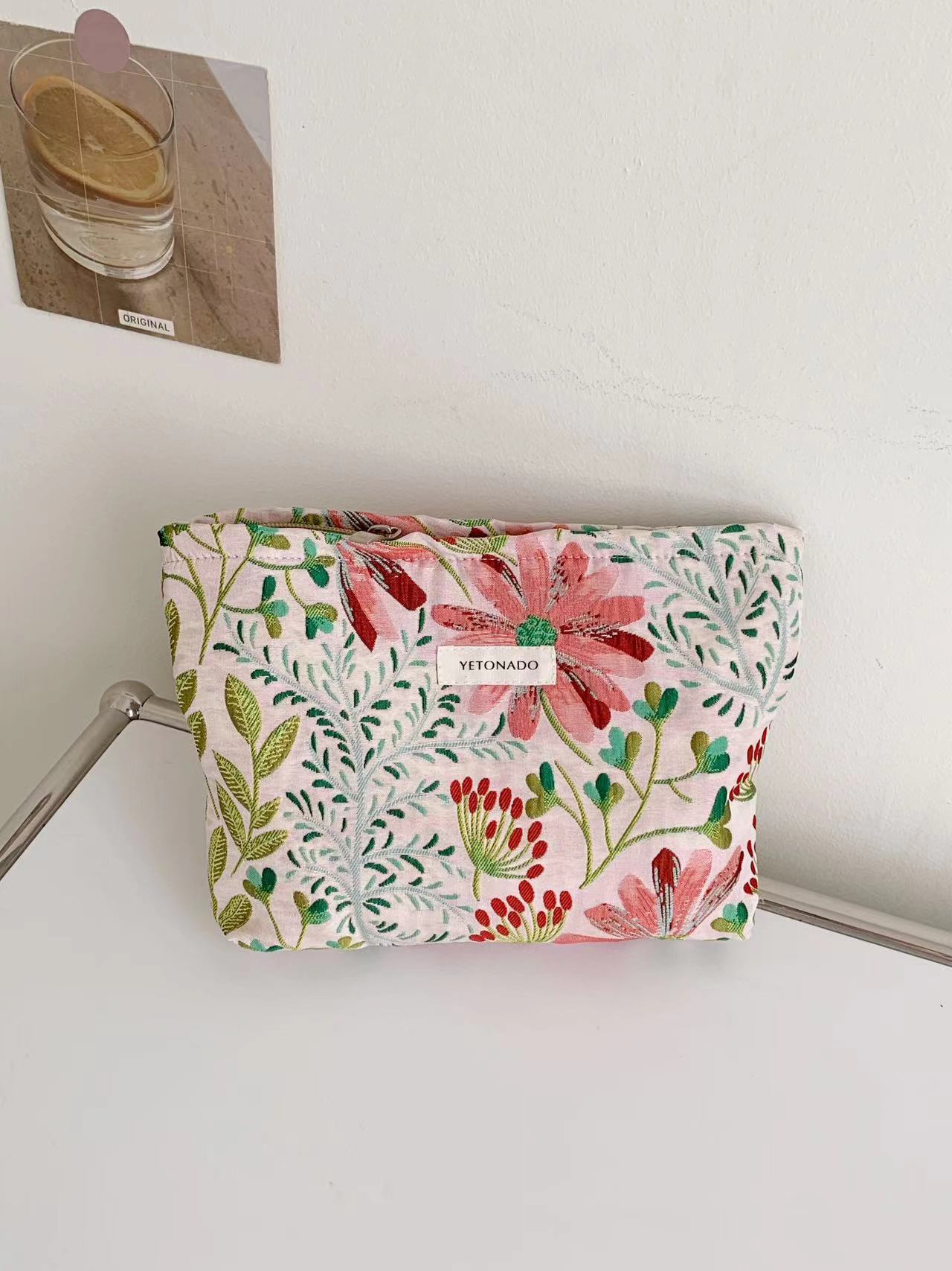 Colorful Large Capacity Flower Print Makeup Bag
