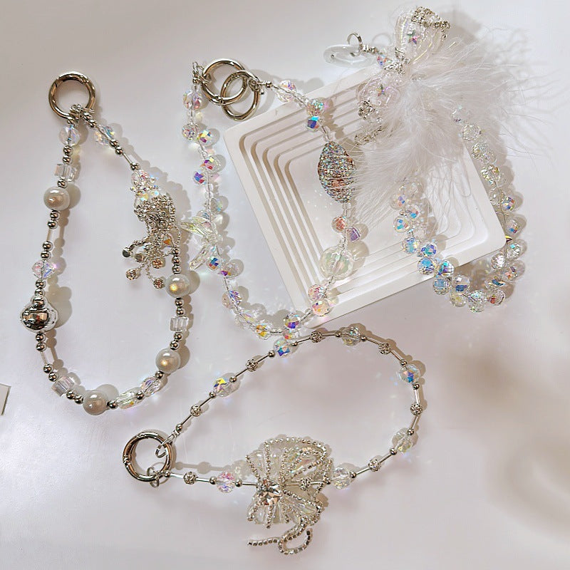 Cute Crystal Beaded Butterfly Keychain