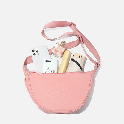 Solid Color Portable Nylon Shoulder Bag