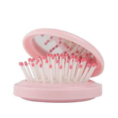 Folding Mini Pocket Cute Comb with Mirror