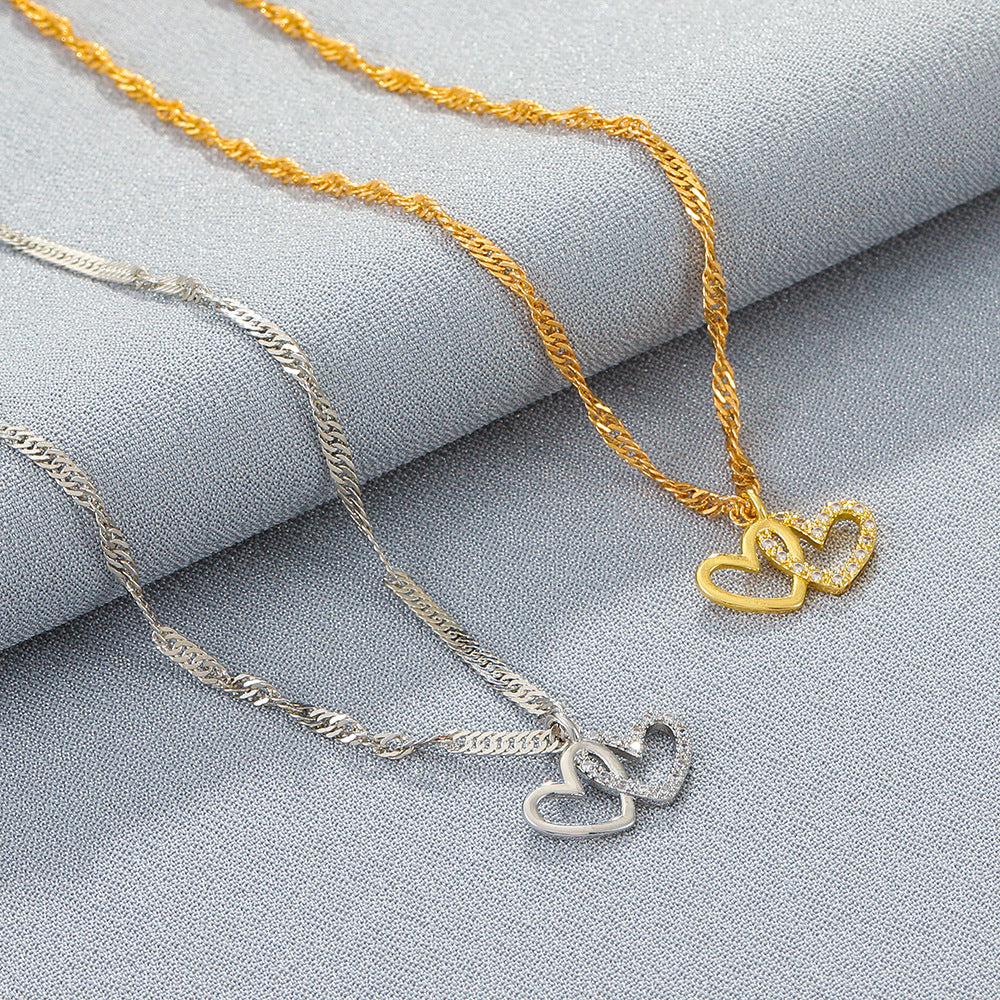 Rhinestone Heart Sparkling Anklet