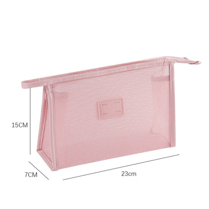 Pink Mesh Large Capacity Make Up Bags