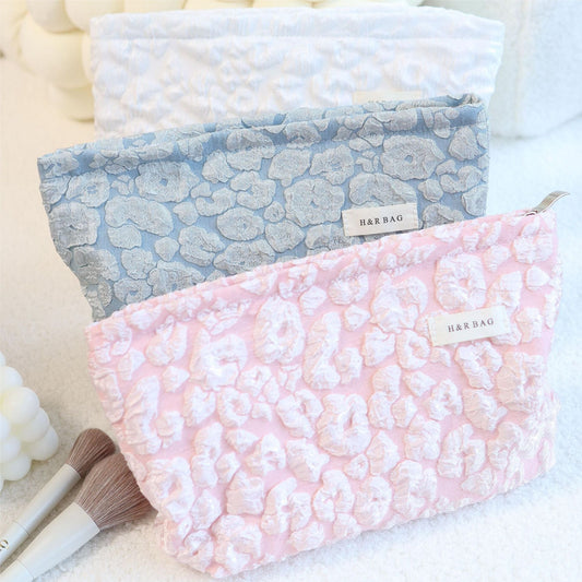 Floral Jacquard Simple Cloudy Cosmetic Bag