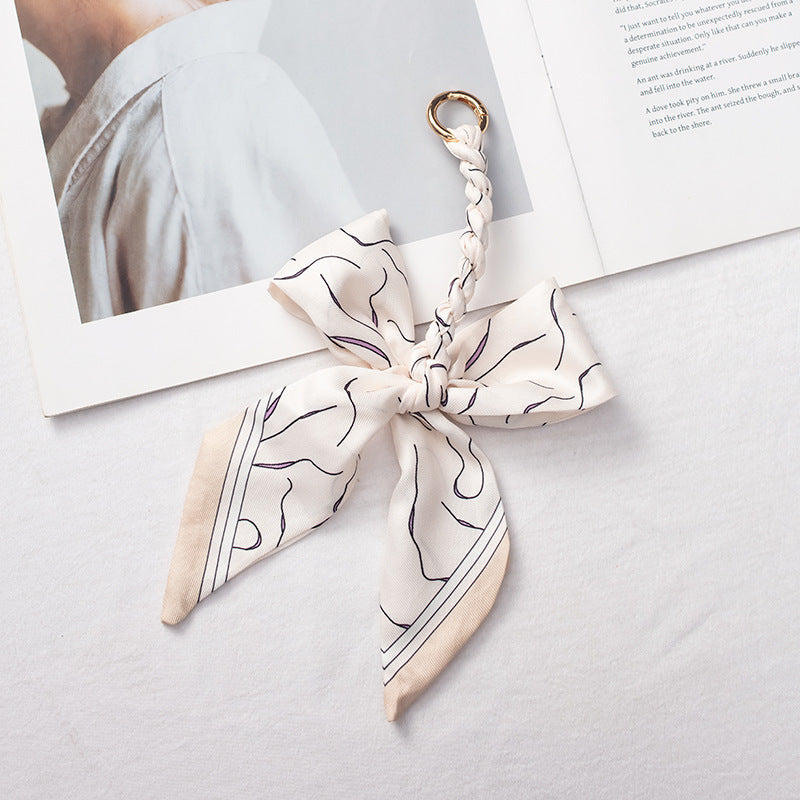 Elegant Satin Scarf Bow Bag Charms