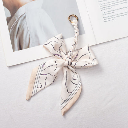 Elegant Satin Scarf Bow Bag Charms
