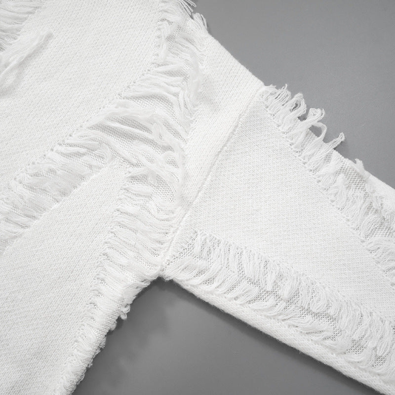 Vintage Loose Tassel Patchwork Pullover Sweater