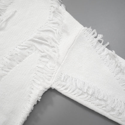 Vintage Loose Tassel Patchwork Pullover Sweater