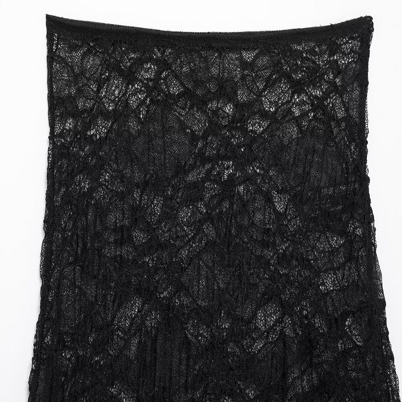 Trendy Solid Color Asymmetrical Lace Skirt