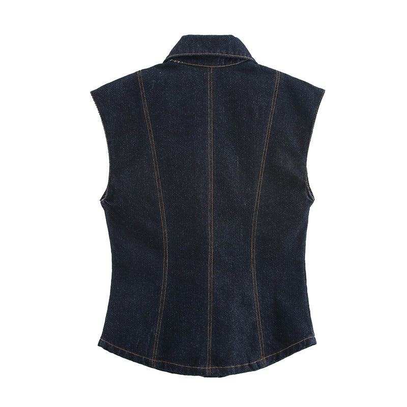 Casual Sleeveless Vest Top and Jean Sets