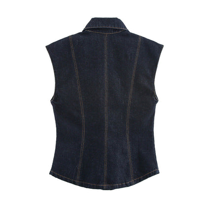 Casual Sleeveless Vest Top and Jean Sets