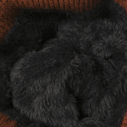 Contrast Color Simple Casual Knit Pom Beanie